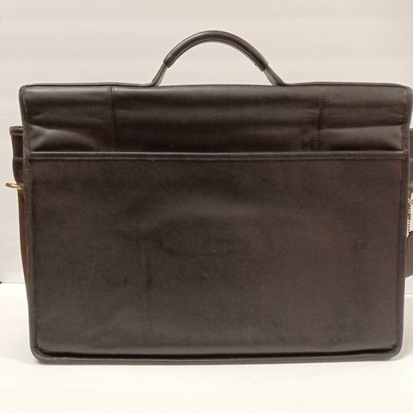 Coach Men's Smooth Black Genuine Leather Briefcase - Picture 2 of 16